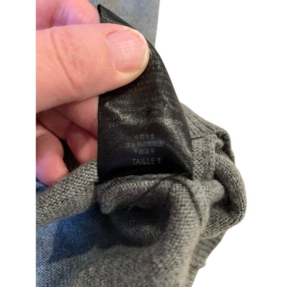 Cop Copine Women's Gray V-Neck Knit Cardigan Sweater Zip Pockets Rayon+Cashmere - Picture 10 of 10